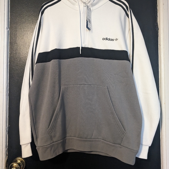Adidas sweatshirt Hoodie 1/4 zip up BNWT Men's - Picture 2 of 14